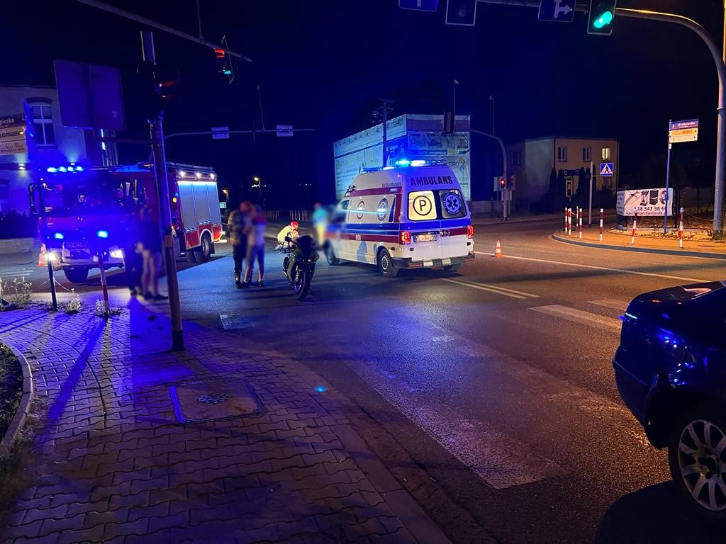Chełmiec, zderzenie osobówki i motocykla