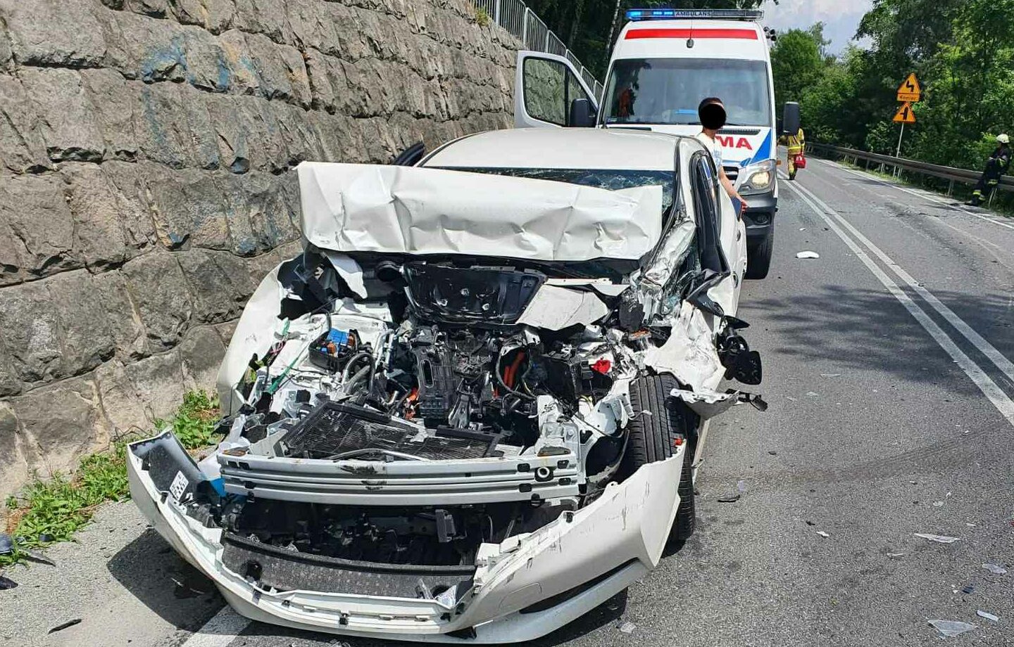 Wytrzyszczka, wypadek, droga zablokowana