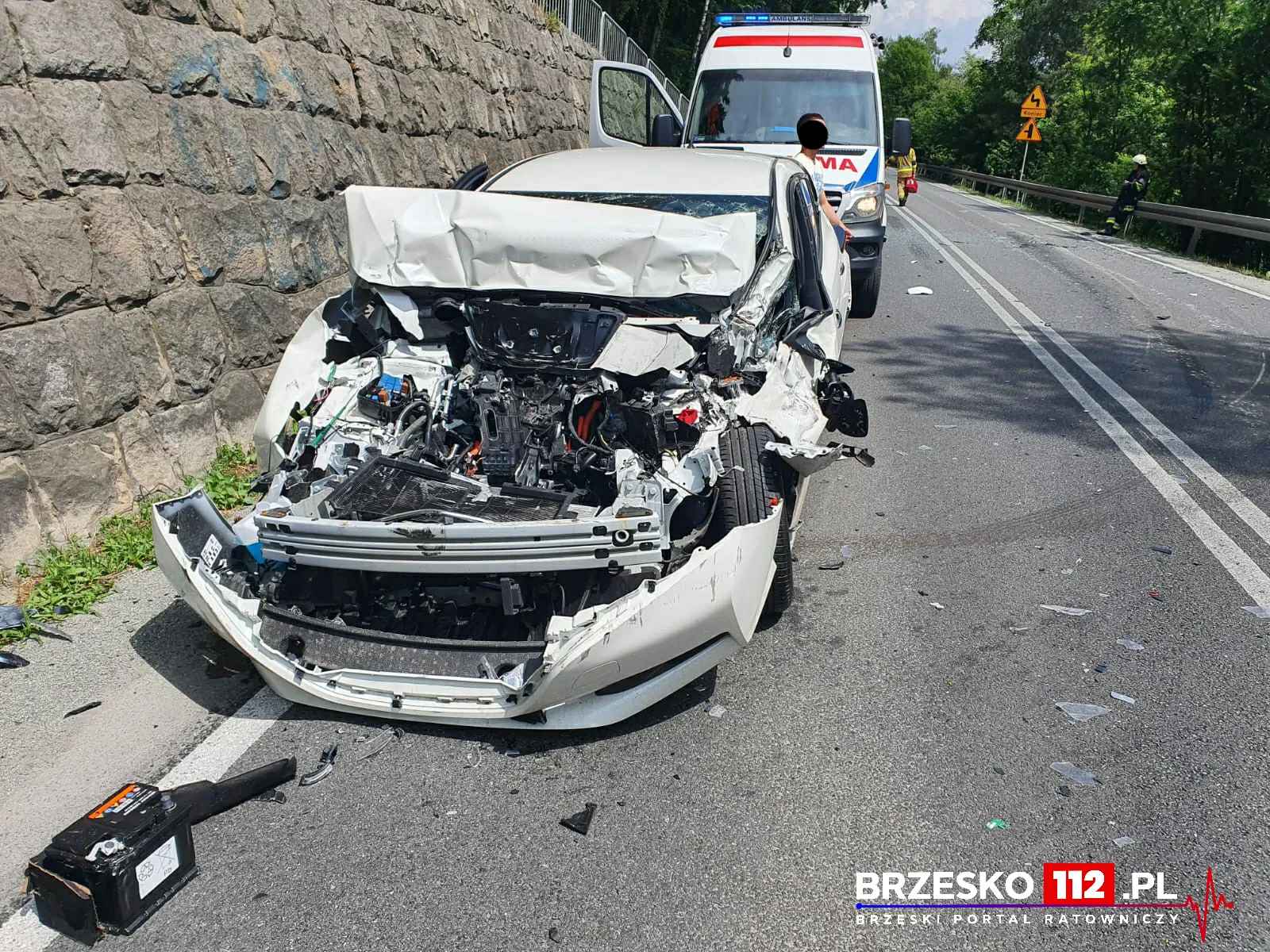 Wytrzyszczka, wypadek, droga zablokowana