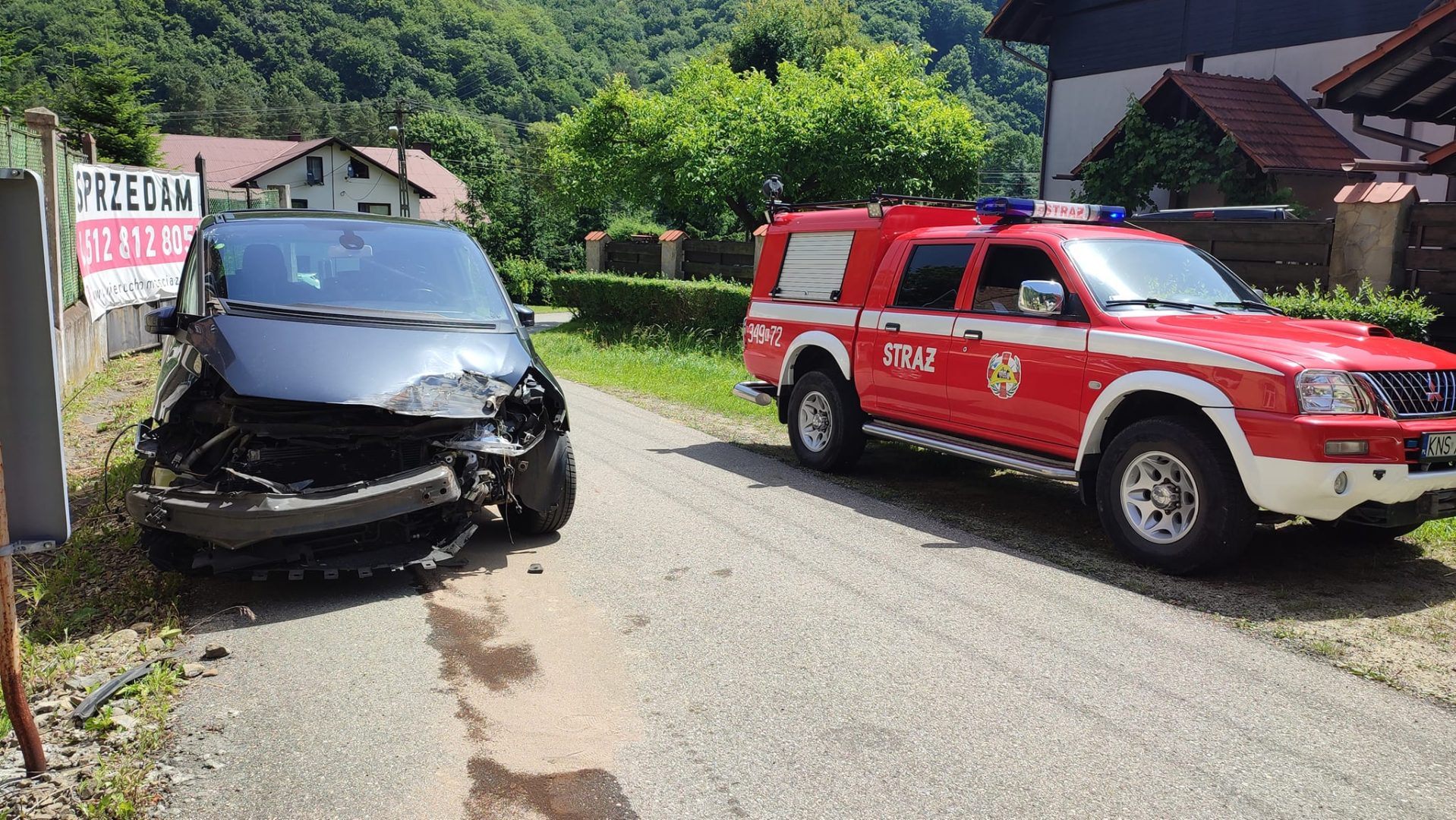 Rytro zderzenie samochodu z pociągiem