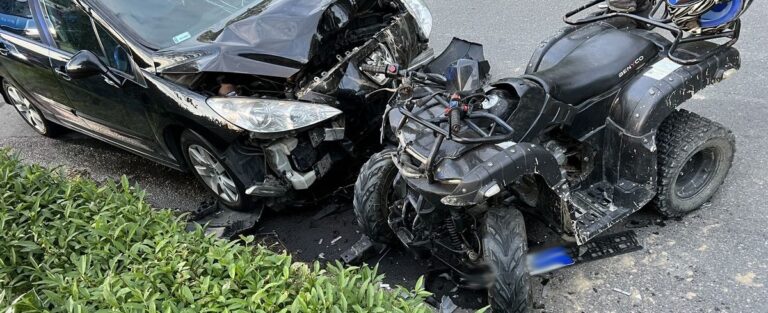 Mszalnica. Wypadek z udziałem quada. Młody kierowca w szpitalu
