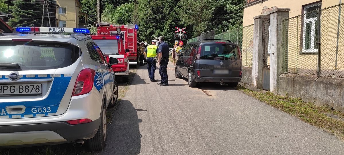 Rytro, zderzenie samochodu z pociągiem