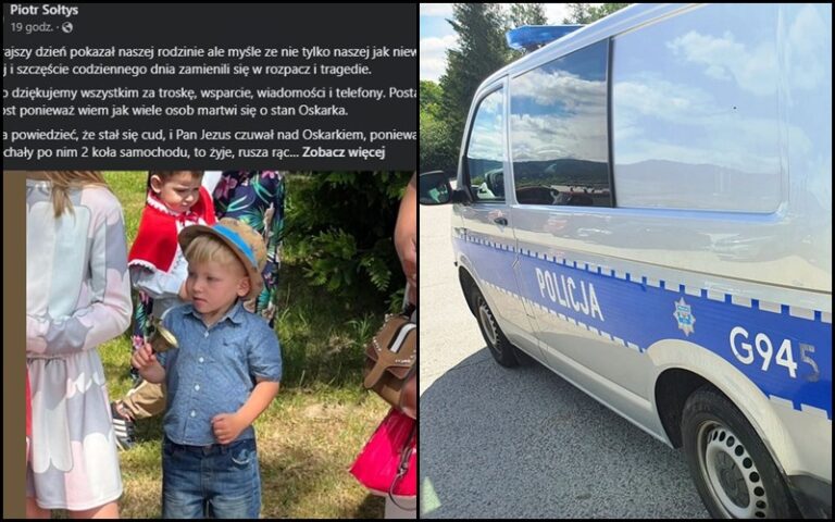 Wypadek w Jazowsku zakończony ,,cudem”. Tata Oskarka: dziękuję