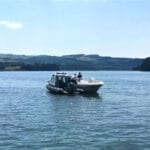 Policyjny patrol na Jeziorze Rożnowskim