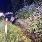 Maciejowa - samochód wypadł z jezdni