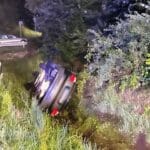 Maciejowa - samochód wypadł z jezdni