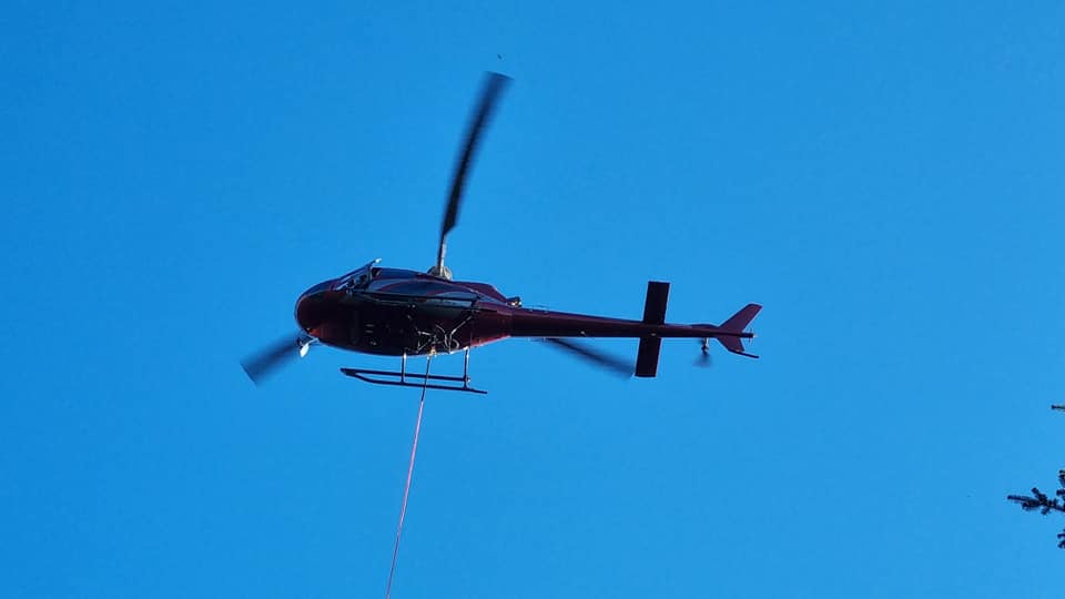 Mogielica, wieża widokowa, budowa, helikopter, śmigłowiec