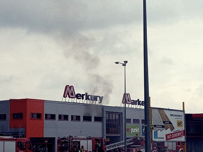 Nowy Sącz, pożar Merkury Market