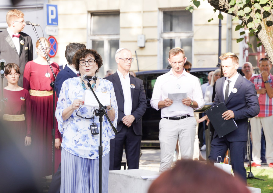 odsłonięcie pomnika ofiar Holocaustu Nowy Sącz
