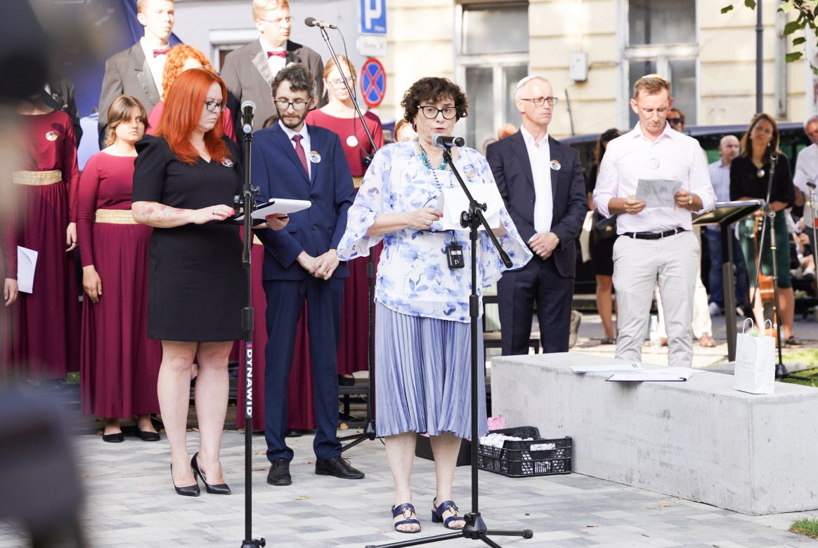 odsłonięcie pomnika ofiar Holocaustu Nowy Sącz