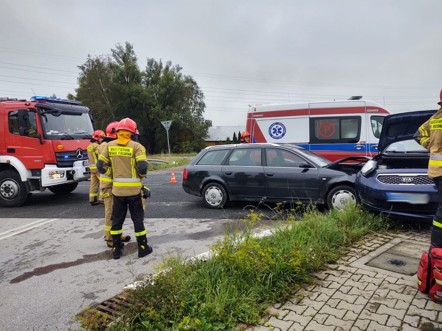 Chełmiec - zderzenie samochodów