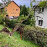 Jazowsko - drzewo powalone na budynek