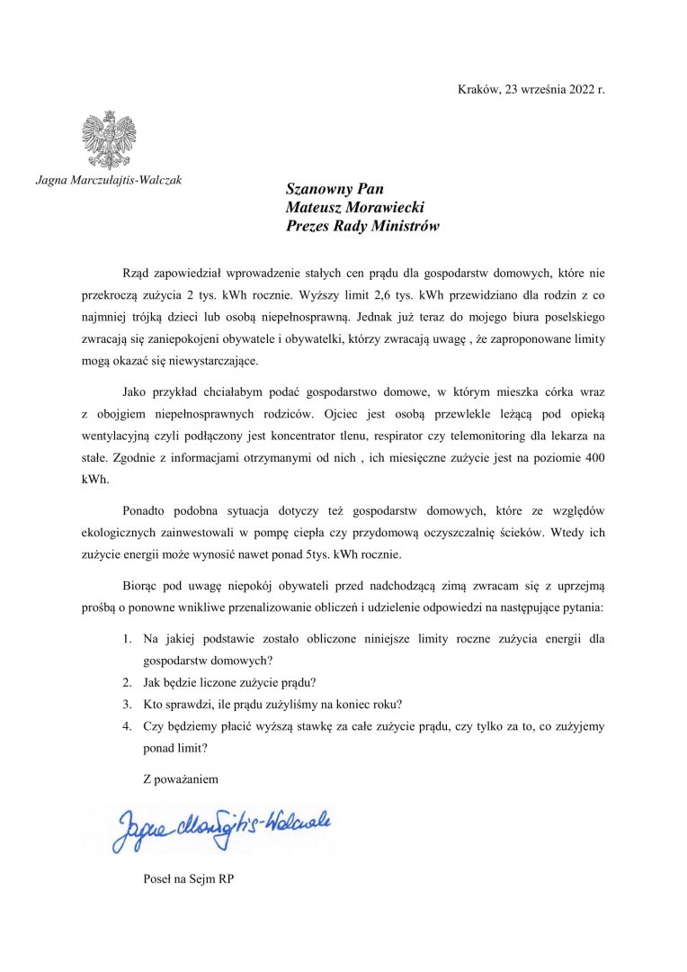 interpelacja poseł Jagny Marczułajtis