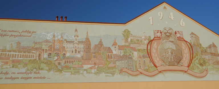 Na murze przy ulicy Wałowej można podziwiać panoramę miasta i historię Orawianki…