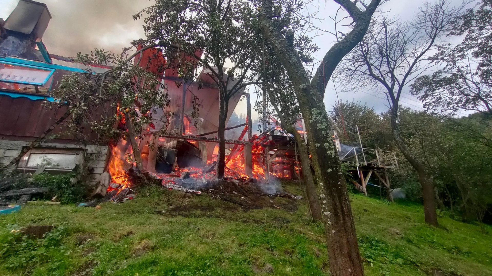 pożar, łazy brzyńskie
