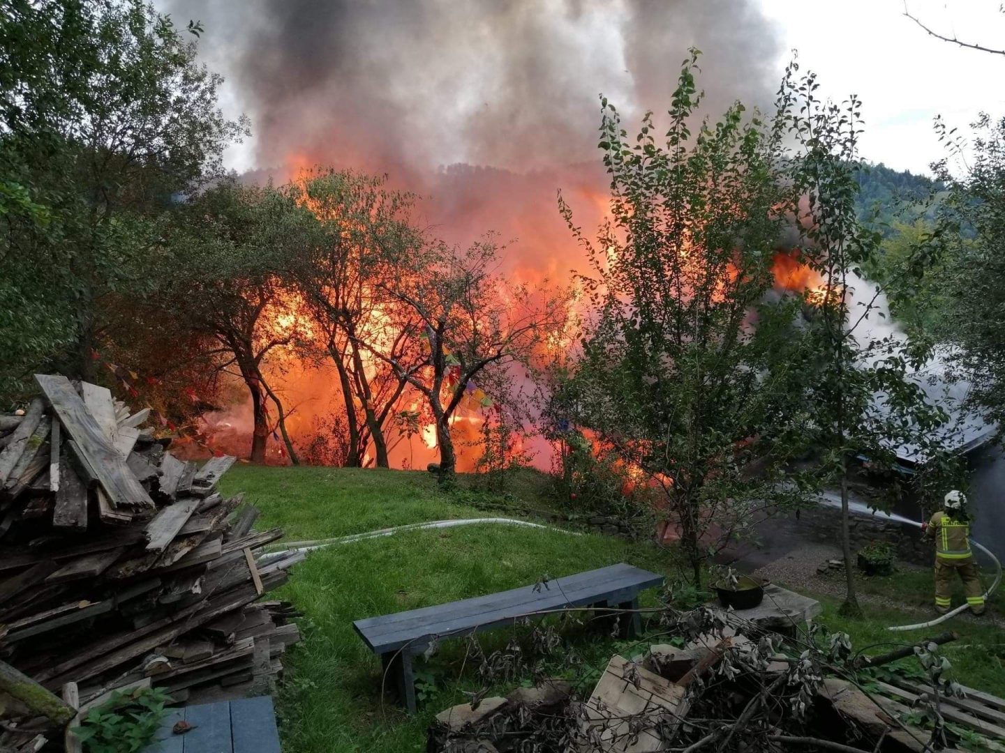 pożar, łazy brzyńskie