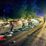 Cieniawa - samochód wjechał w palety z kostką brukową