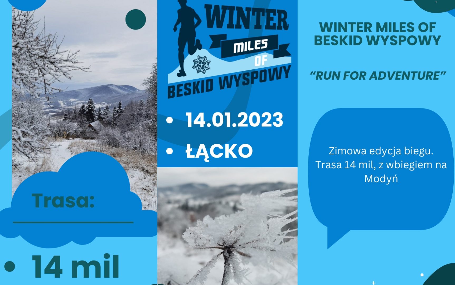 łącko, biegi, I edycja zimowa winter miles