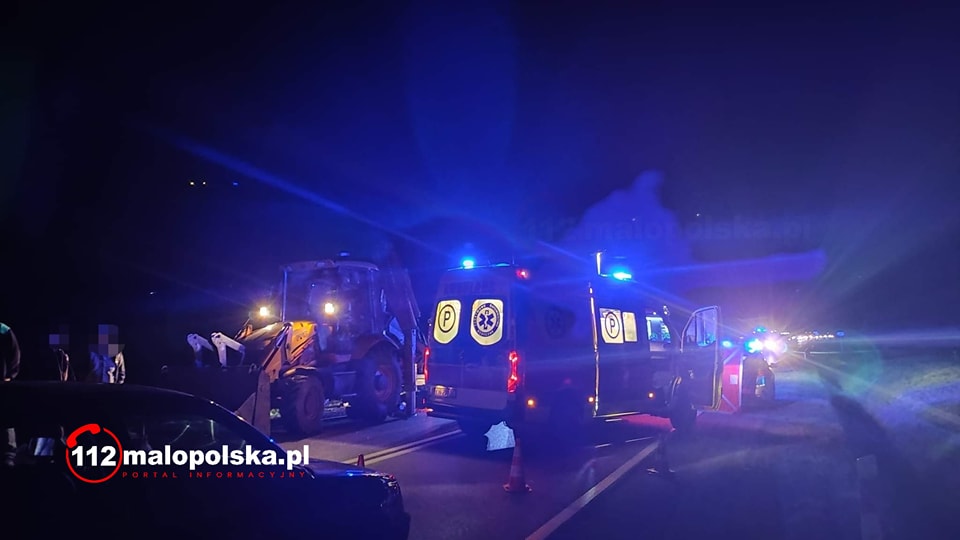 Cieniawa, wypadek, motocyklista, koparka, dk 28