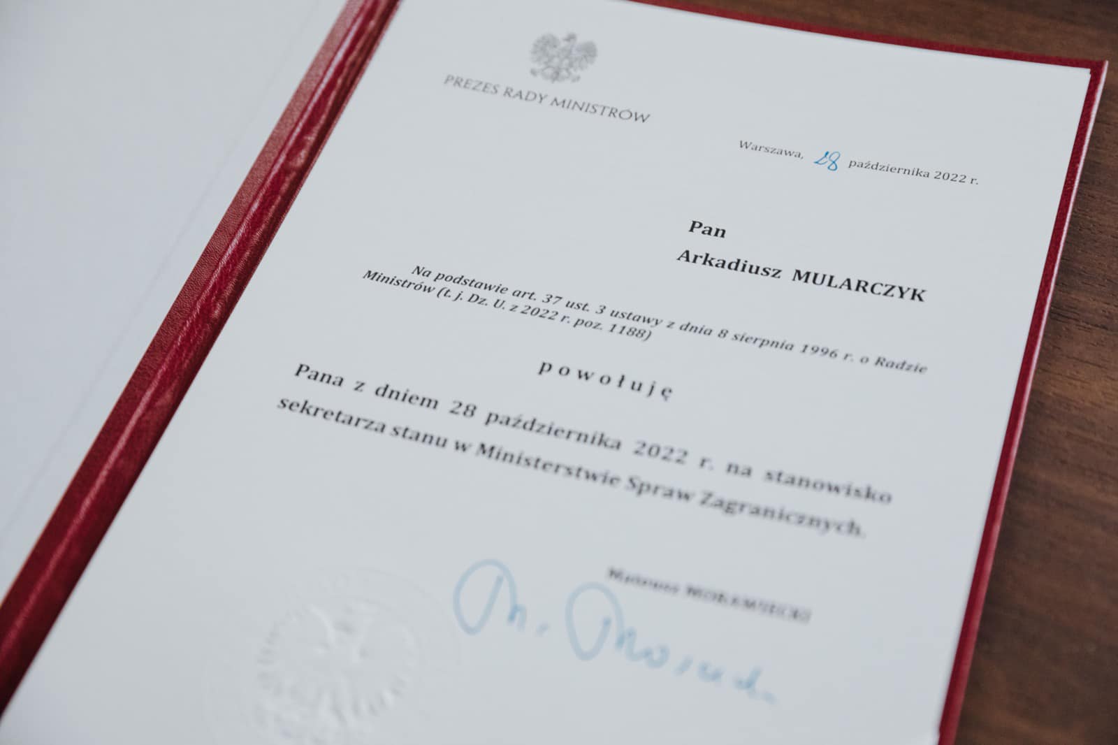 poseł Arkadiusz Mularczyk, wiceminister spraw zagranicznych