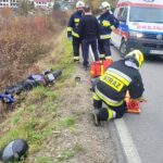 wypadek motocyklisty, Korzenna