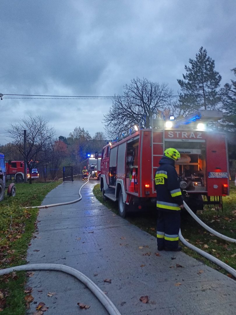 Florynka, pożar garażu,