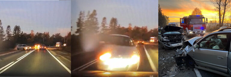 Czołowe zderzenie samochodów w Kurowie [FILM!]