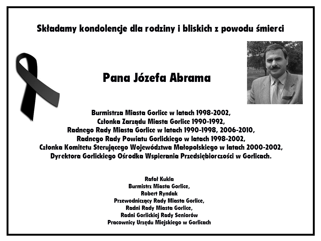 Zmarł Józef Abram, burmistrz Gorlic