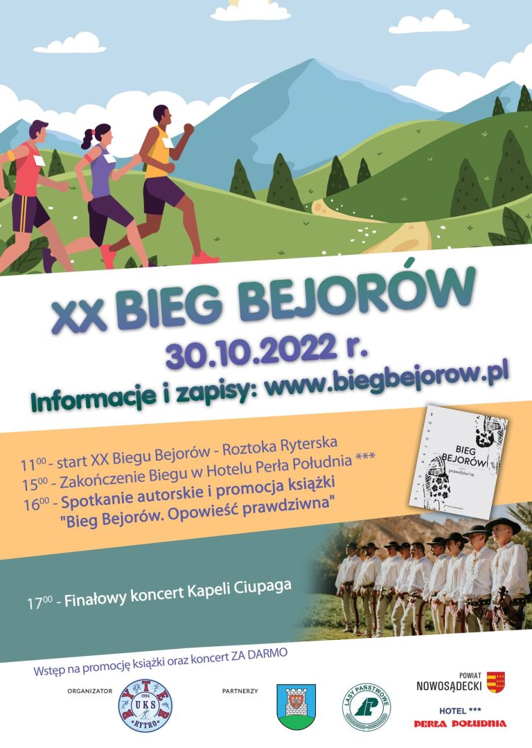 plakat, bieg bejorów, XX lecie, jubileusz