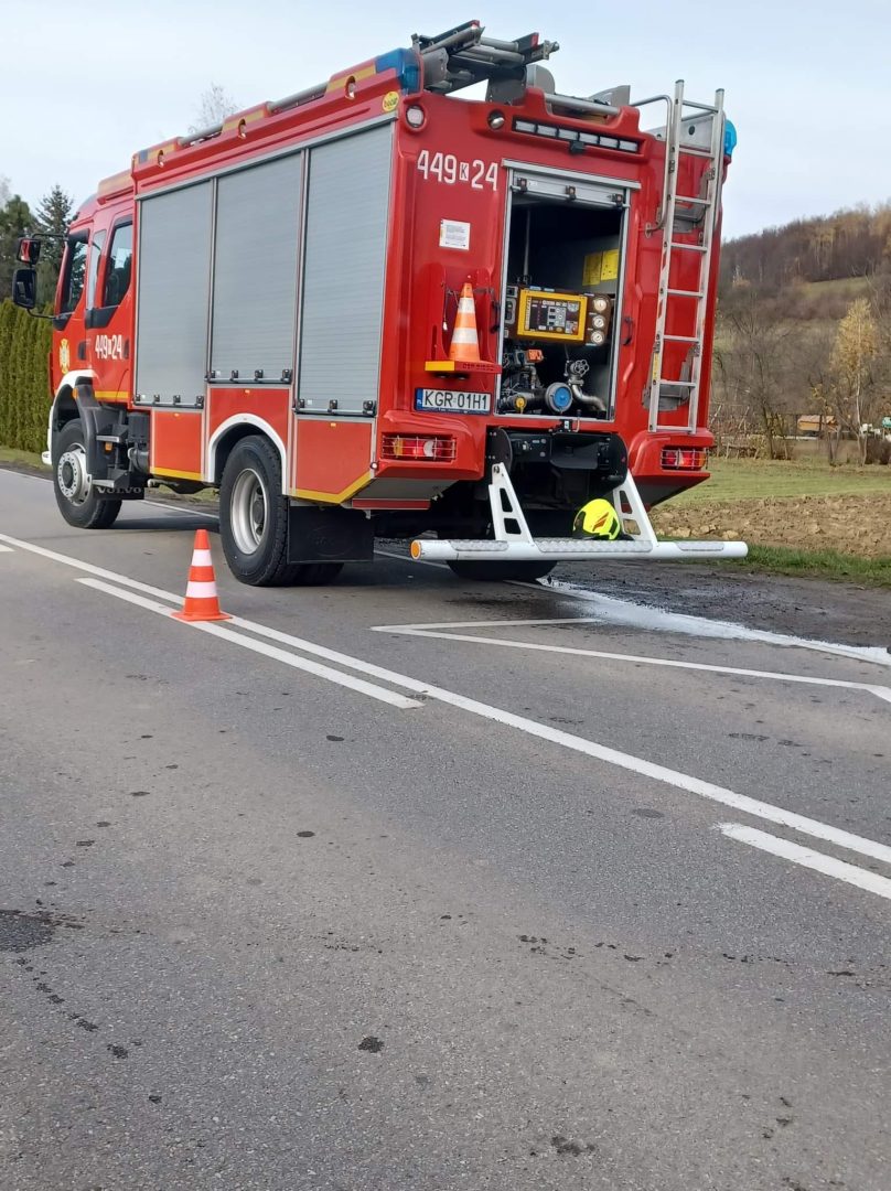 Biecz, pożar samochodu