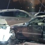 most heleński, Nowy Sącz, zderzenie trzech osobówek