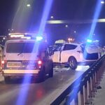 most heleński, Nowy Sącz, zderzenie trzech osobówek