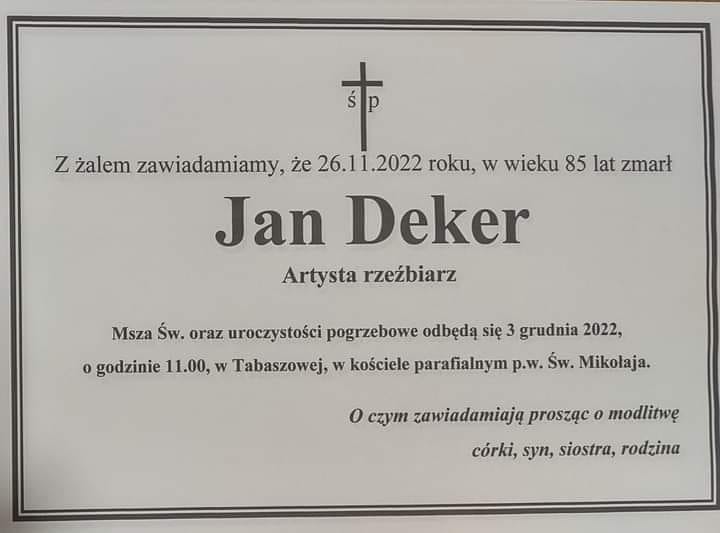 Jan Deker, Znamirowice