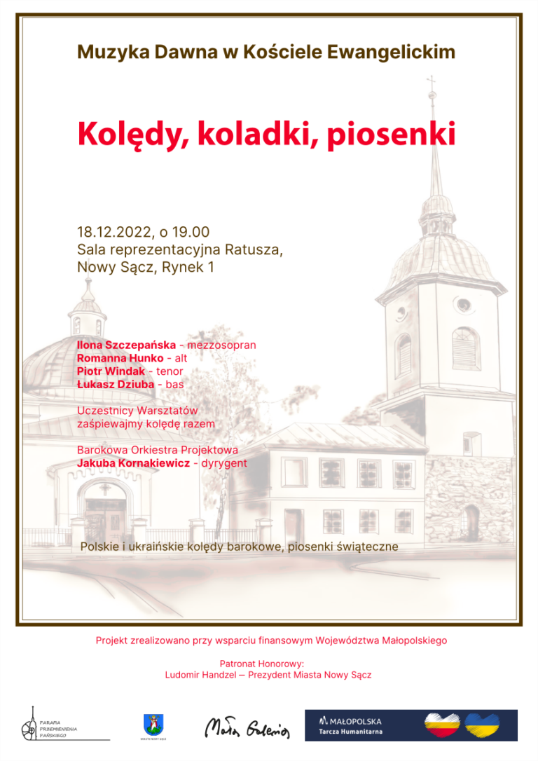 Muzyka Dawna w Kościele Ewangelickim | kolędy, koladki, piosenki 18.12, godz. 18.00, Ratusz, Rynek 1