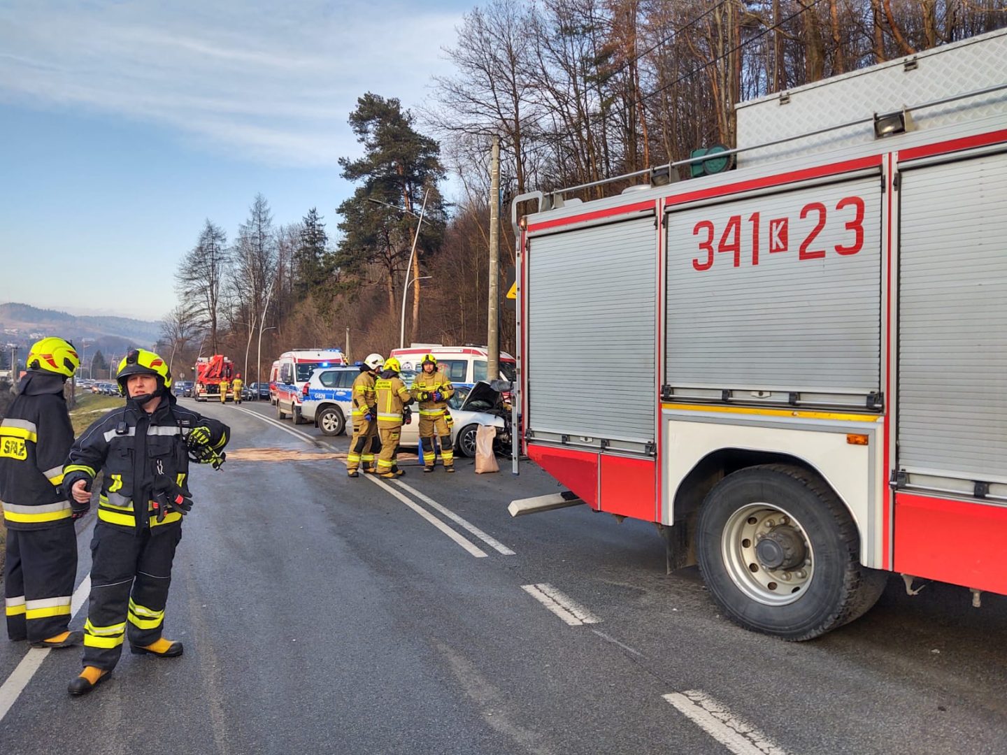 Lwowska, kolizja trzech samochód