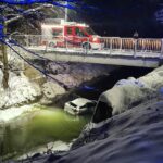 OSP Pogorzany, samochód w korycie rzeki