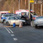 Lwowska, kolizja trzech samochód
