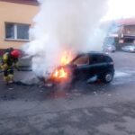 Nowy Sącz, pożar, samochód osobowy