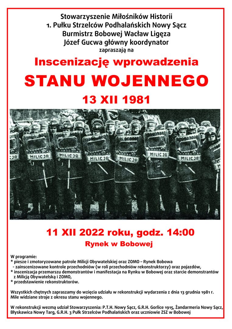 Bobowa, stan wojenny, insenizacja