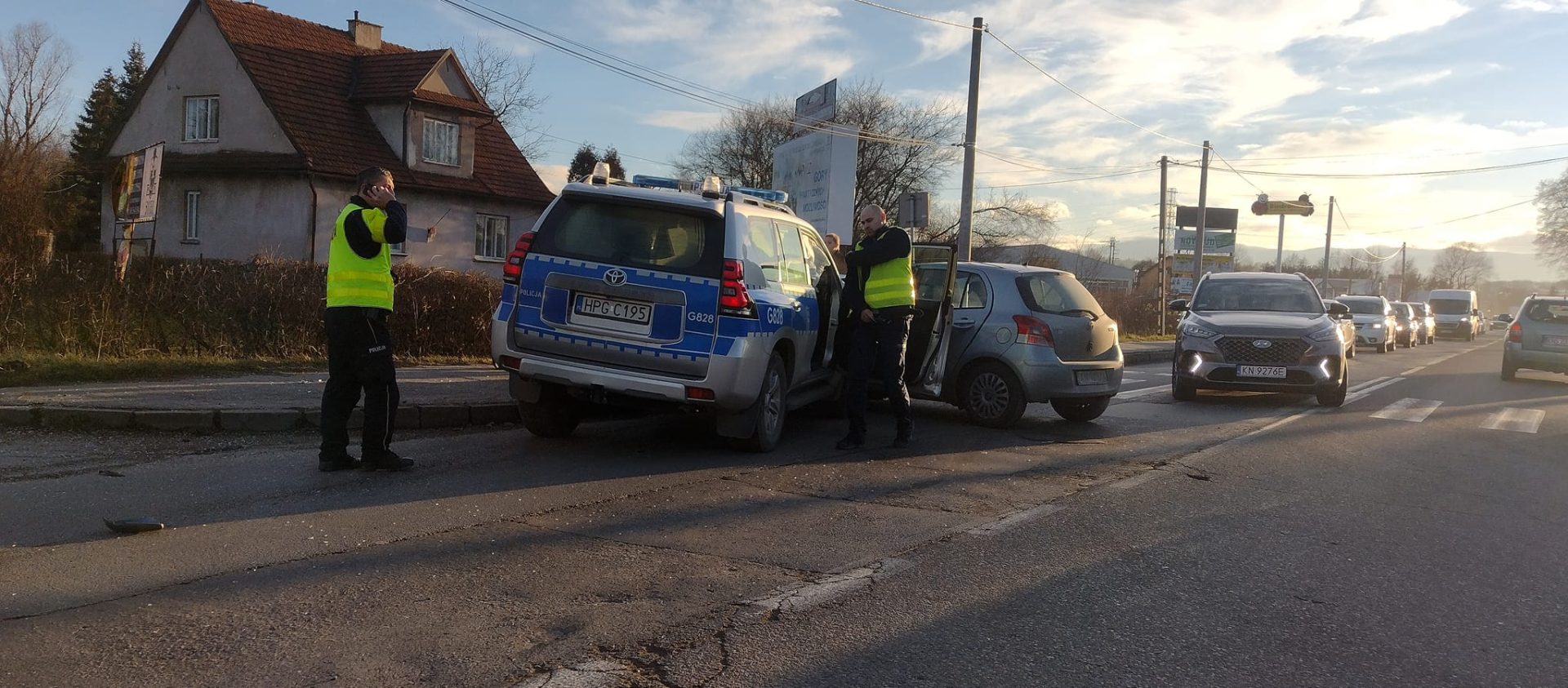 Węgierska, kolizja radiowozu