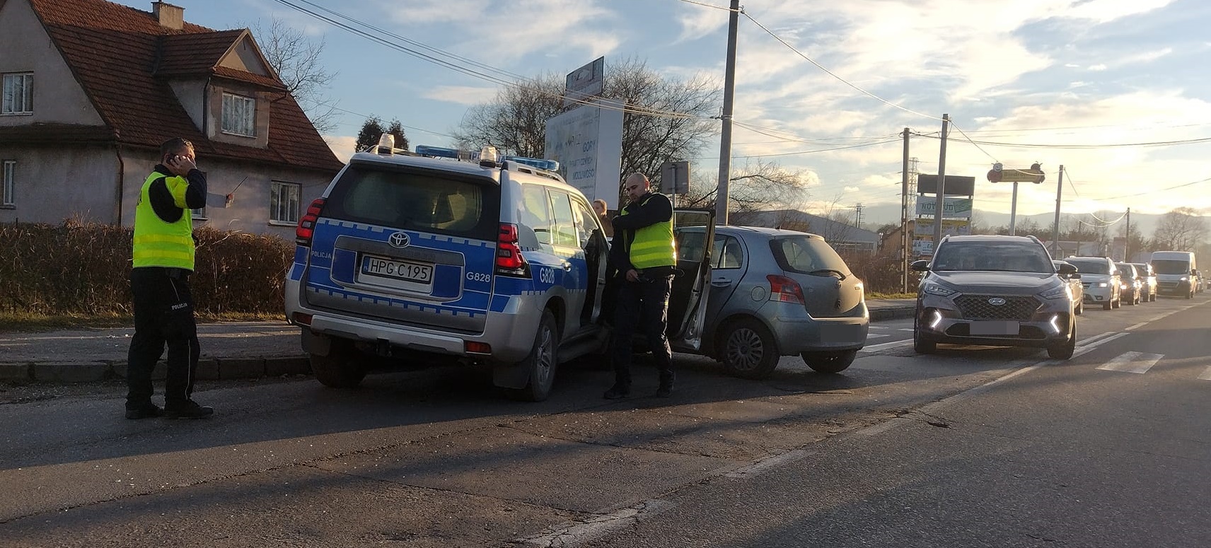 Węgierska, kolizja radiowozu