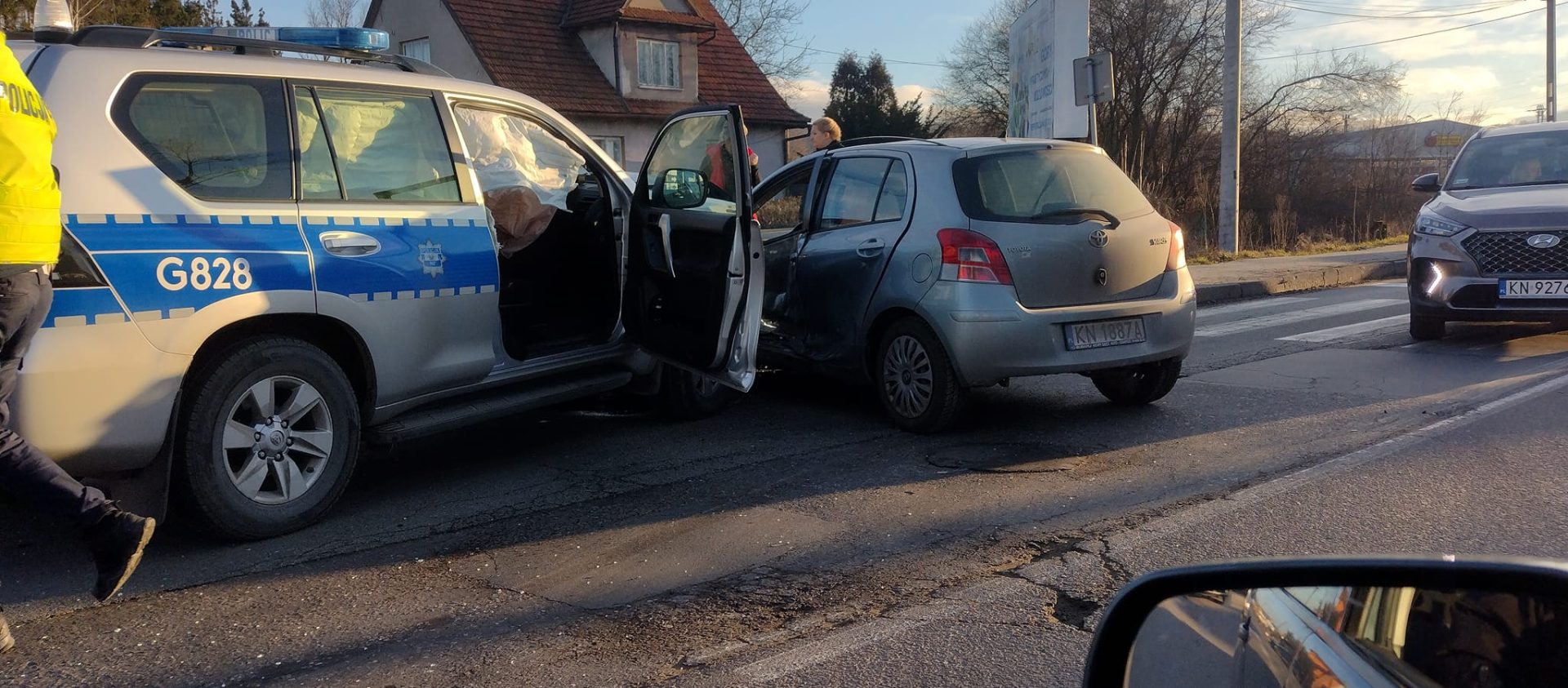 Węgierska, kolizja radiowozu