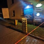 Grybów, uszkodzone pojazdy, wycinka drzew, Bazylika Mniejsza, parking