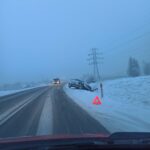 Sądecczyzna, trudne warunki na drogach, kolizje, wypadki