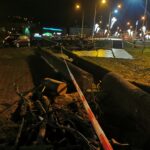 Grybów, uszkodzone pojazdy, wycinka drzew, Bazylika Mniejsza, parking