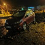 Grybów, uszkodzone pojazdy, wycinka drzew, Bazylika Mniejsza, parking