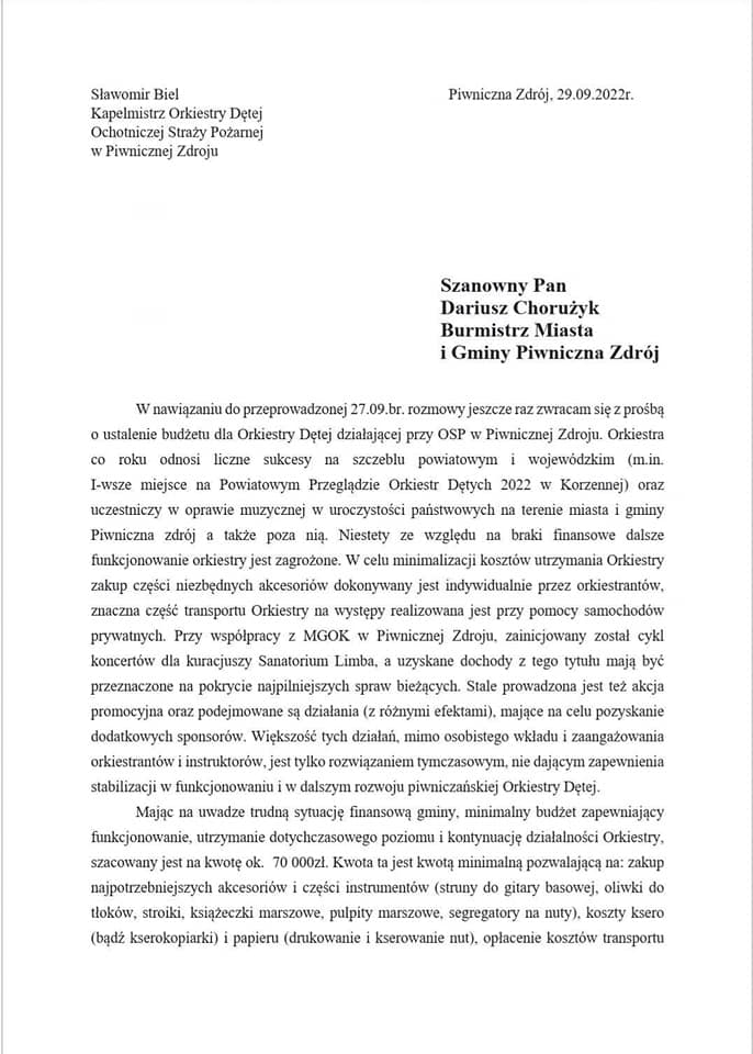 Orkiestra Dęta OSP Piwniczna-Zdrój, 95-lat działalności, zawieszenie działalności