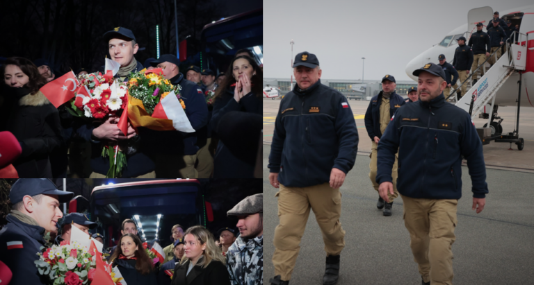 Sądeccy strażacy wrócili do Polski. Bohaterowie HUSAR Poland przywitani na lotnisku (zdjęcia)