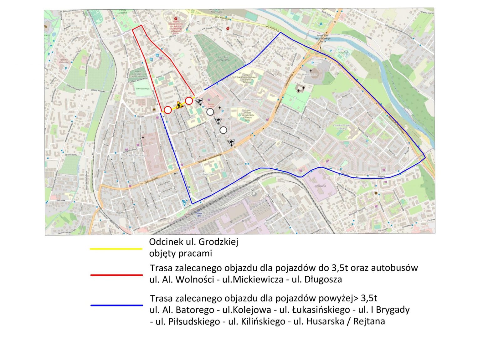 Objazd - ul. Grodzka