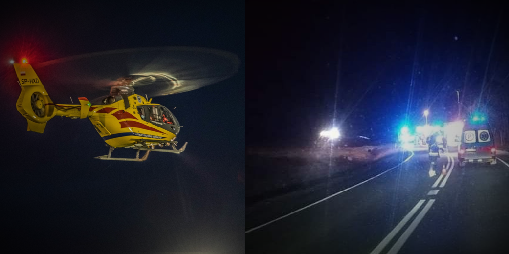 Maciejowa, wypadek, LPR, PSP, Policja, Straż Pożarna